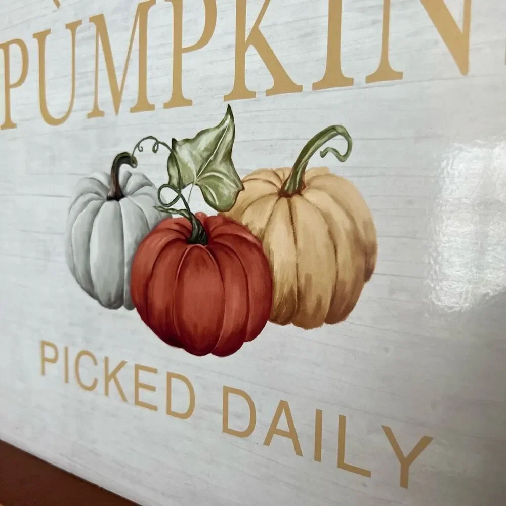 Farm Fresh Pumpkins Picked Daily Wood Serving Tray Multi-Color One Size NWT‎